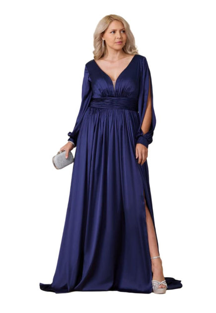 TRUEDAMES Full-Length Satin Formal Gown Blue US 10 4