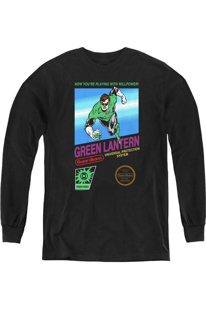 Gildan Green Lantern Box Art Jugend Langarmshirt Schwarz Medium 2