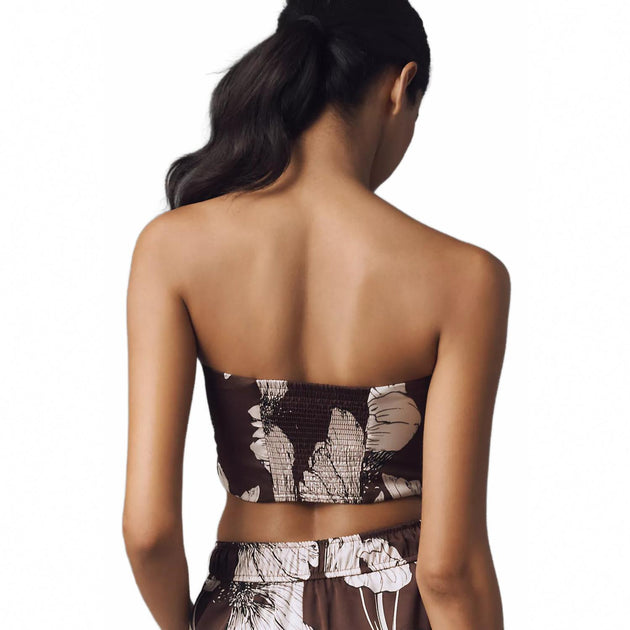 Maude Bandeau Tie Front Top Black Large 3