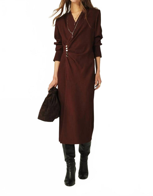 ba & sh Fiji Midi Dress Brown Medium 2