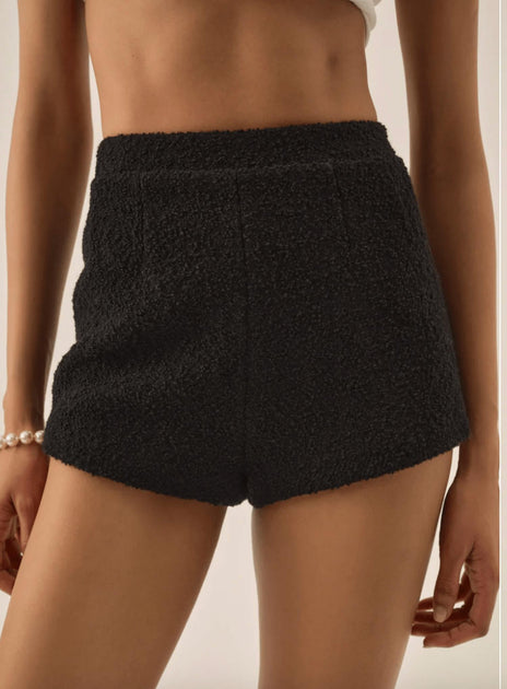 for Love & Lemons Bonnie Boucle Pull-On Short Black Medium 3