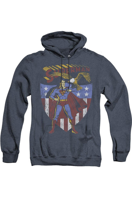 Gildan Superman Hooded Sweatshirt Blue XXL 2