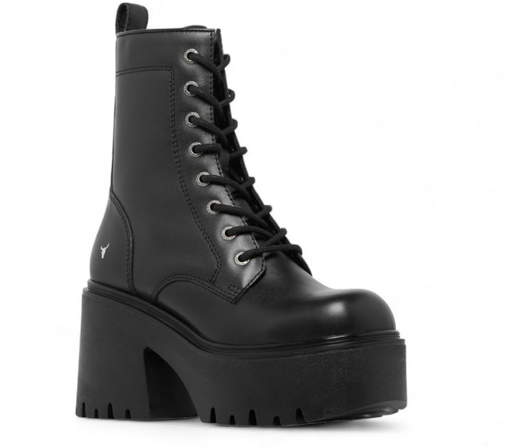 Windsorsmith Totally Black Platform Ankle Boots Black EU 36 4