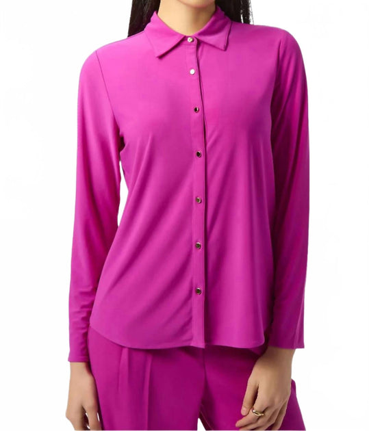Joseph Ribkoff Siliky Knit Button Front Shirt Multi Large 2