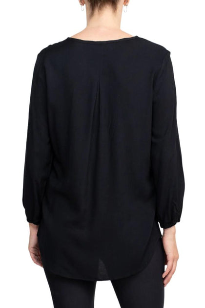 TRUEDAMES V-Neck Rayon Top Black Medium 4