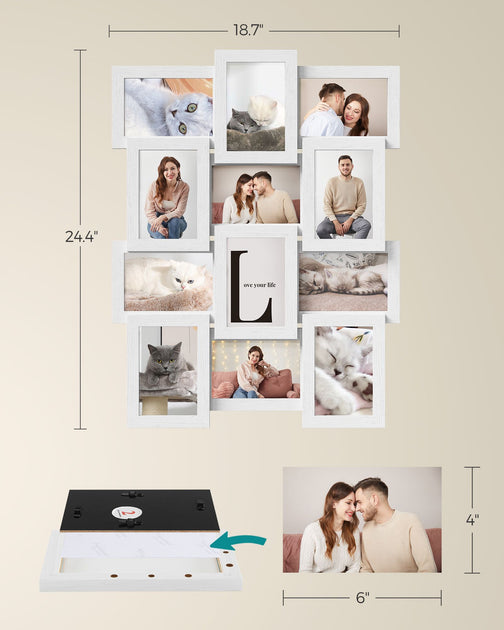 Hivvago Set mit 12 Collage-Bilderrahmen Weiß 3