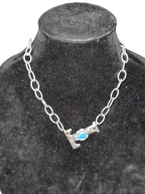 Art By Amy Labbe T Initial Necklace Black One Size 2