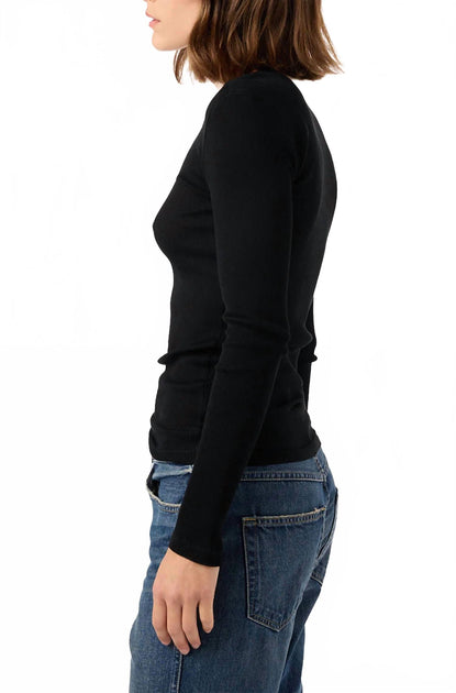 AMO Swoon Long Sleeve Top Black Large 4
