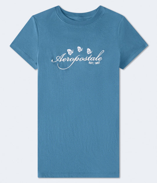 Aeropostale Butterflies Graphic Tee Pink Medium 2