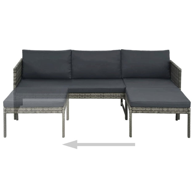 VidaXL 44480 3 Piece Garden Lounge Set Gray 4