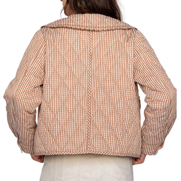 STORIA Gingham Quilted Jacket Multi Small 4