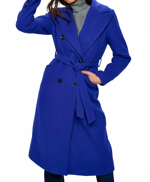 Coalition LA Trench Long Coat Blue Medium 2