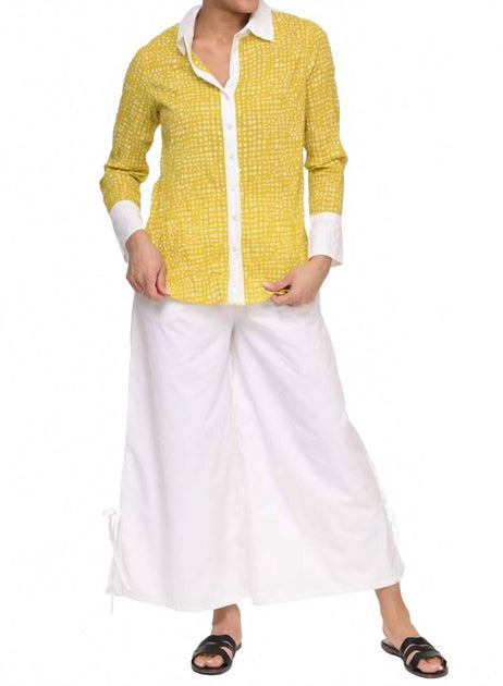 Tulip Clothing Gretchen Button Down Blouse Yellow Large 2