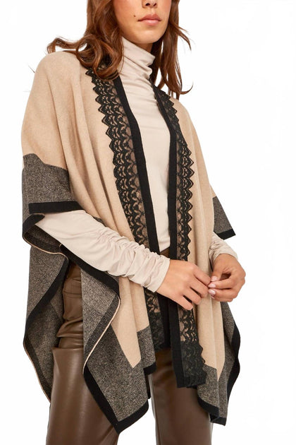 Frank Lyman Poncho Sans Manches Coupe Détendue Beige L/XL 3