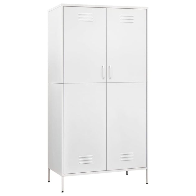 VidaXL Wardrobe White Steel 3