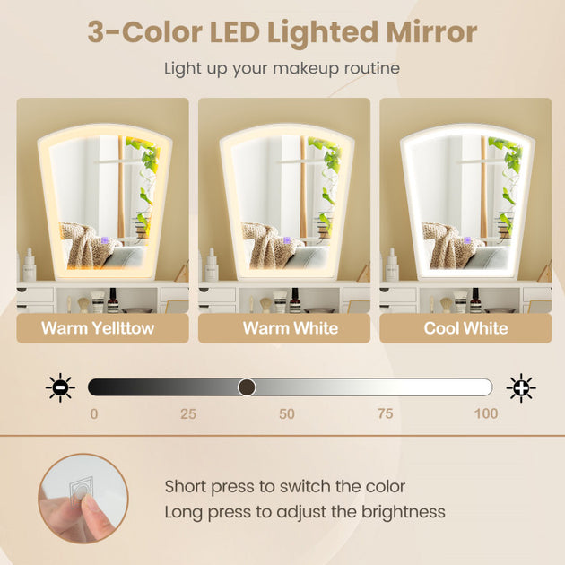 Hivvago Vanity Desk Set White 4