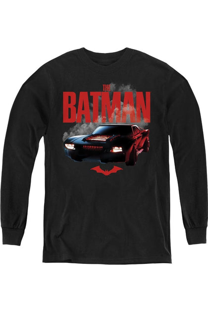 Gildan The Batman Batmobile Youth Long Sleeve Sweatshirt Black Small 2