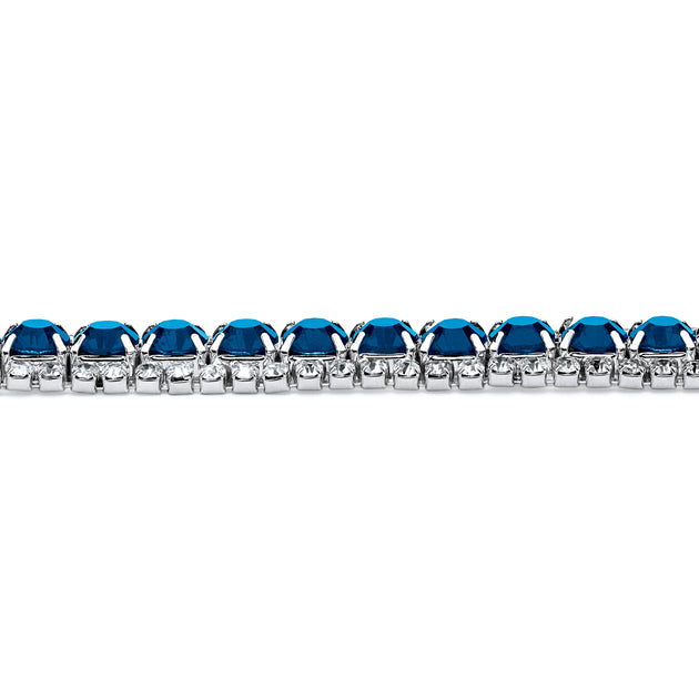 Palm Birthstone Silvertone Tennis Bracelet Red One Size 3