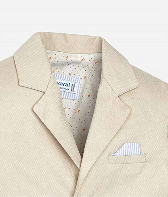 Mayoral Boys Dressy Stretchy Jacket Beige 6-9 Months 4