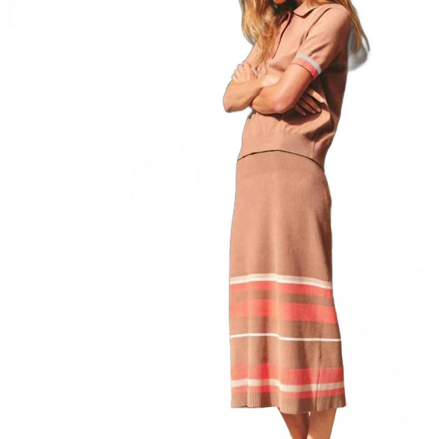 Cartolina Nantucket Avril Midi Skirt Brown Medium 3