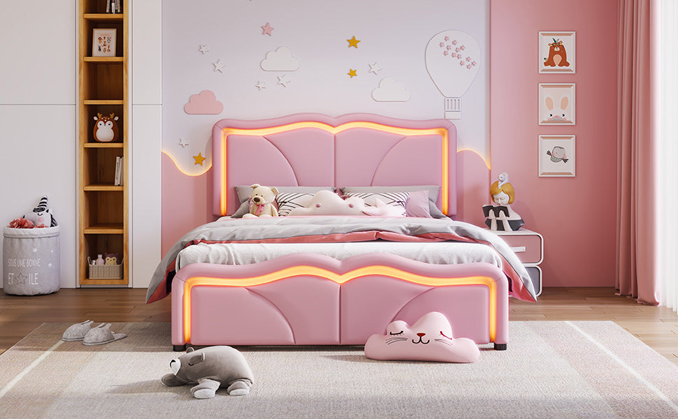 Streamdale Platform Bed Pink 4