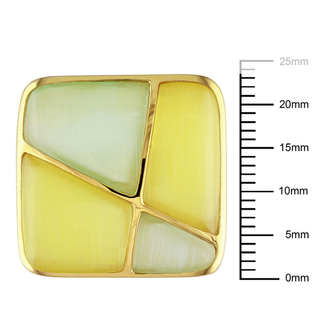 Mimi & Max Cocktail Ring Yellow Silver Green US 8 4