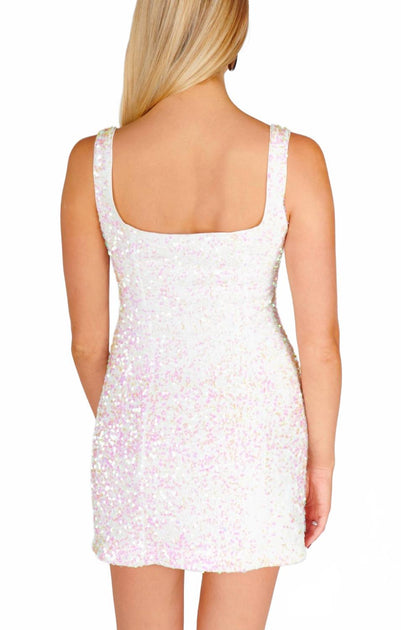 lets go mini dress show me your mumu Show Me Your Mumu Lets Go Mini Dress In White Iridescent Sequins