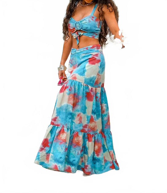 SurelyMine Miami Vibes Maxi Skirt Set Multi Medium 4