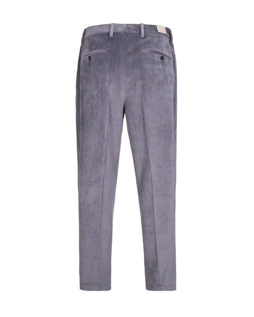 Briglia Tailored Grey Ribbed Velvet Trousers Grey EU 52 4