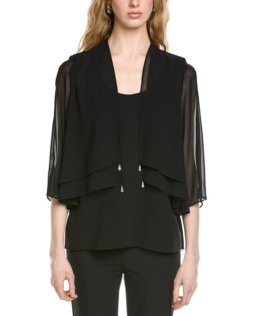 Joseph Ribkoff Elbow Sleeve Top Black US 12 2