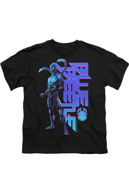 Gildan Blue Beetle (2023) Standing Short Sleeve Youth Tee Black Medium 2