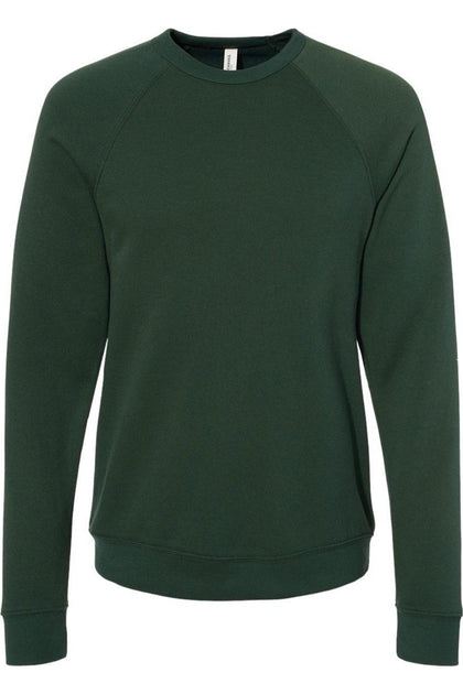BELLA + CANVAS Sponge Fleece Raglan Crewneck Sweatshirt Green Large 2