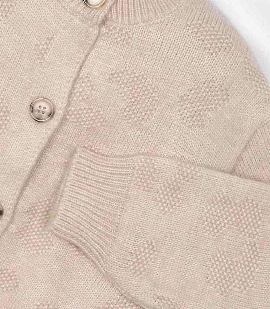 Mayoral Fantasy Knit Cardigan Beige US 7 4