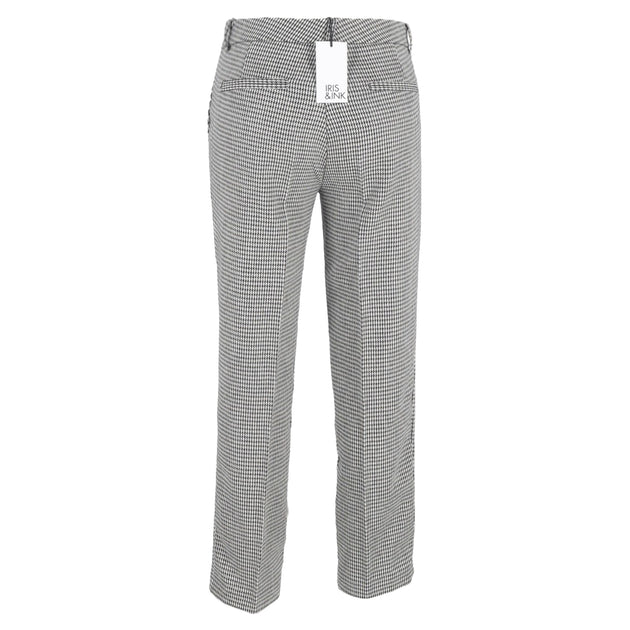 Iris & Ink Patterned Straight-Leg Trousers Grey US 10 4