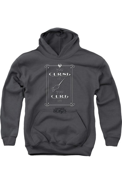 Gildan Fantastic Beasts Curse It Youth Hooded Sweatshirt Black Medium 2