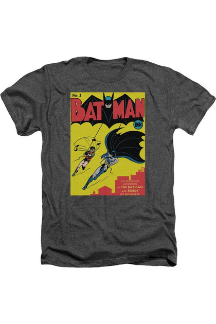 Gildan Batman First Adult Heather Grey Medium T-Shirt 2