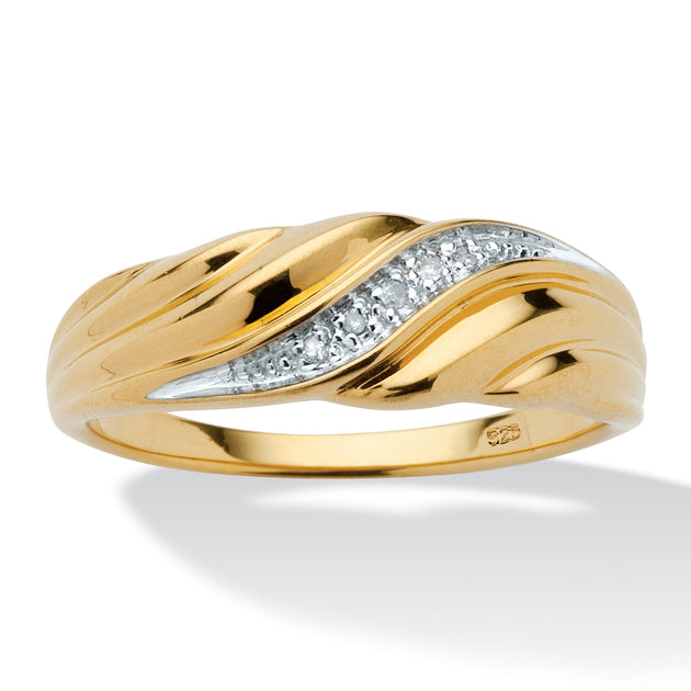 Palm Men's Diamond Accent Ring Silver US 13 2