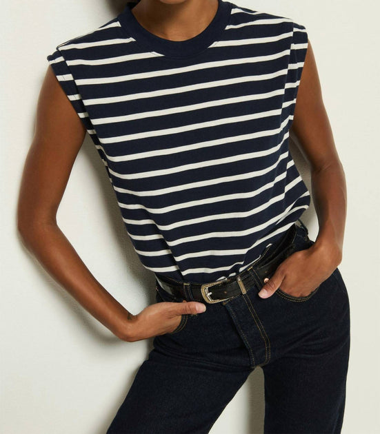 Nation LTD Marina Muscle Tee Blue Small 2