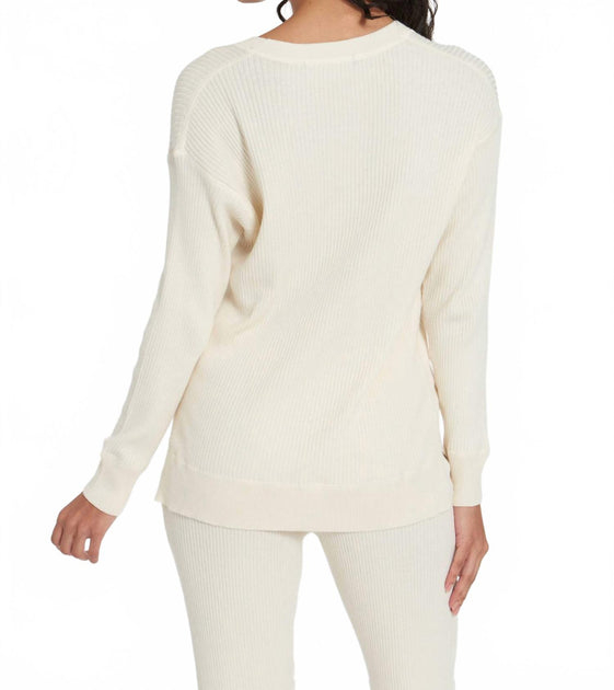 LEIMERE Cabo Split Neck Top Beige XSmall 4