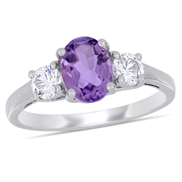 Mimi & Max 3-Stone Ring Purple US 8 2
