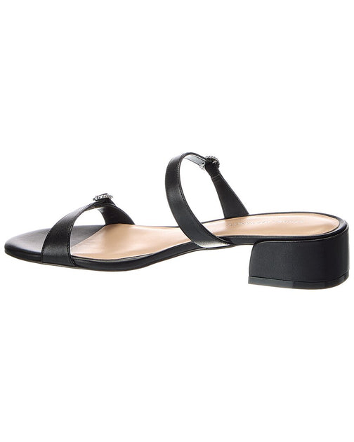 Stuart Weitzman Ginger Xtal Block Sandal Black US 9 3