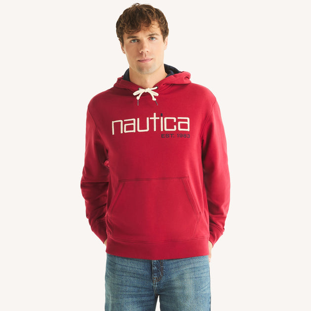 Nautica Pullover Fleece Hoodie White Large 2