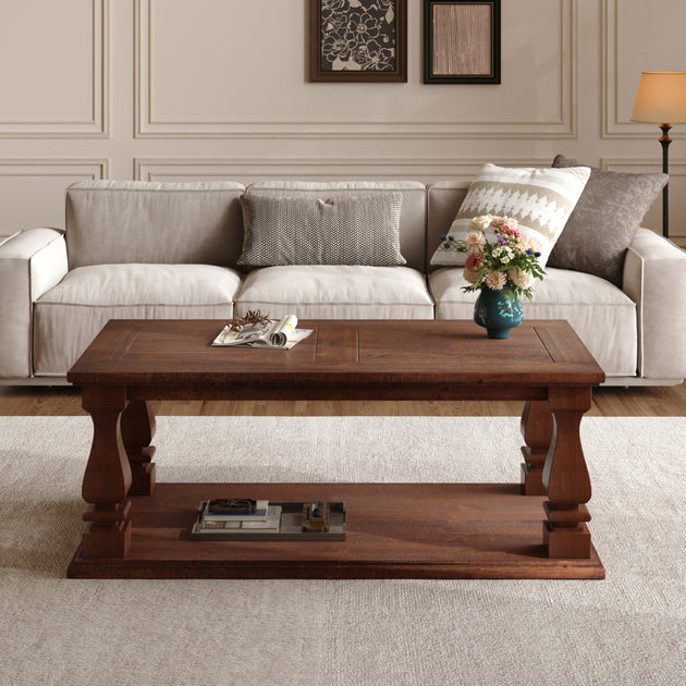 Streamdale Farmhouse Coffee Table Walnut Brown 3