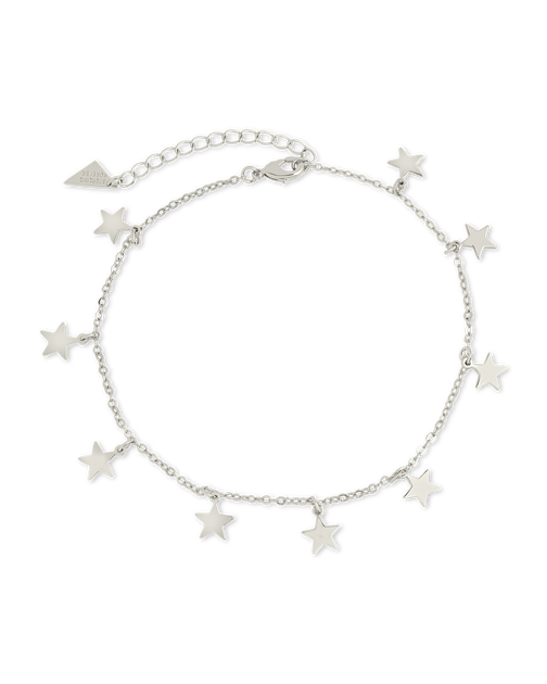 Sterling Forever Sabina Star Charm Anklet Silver 2