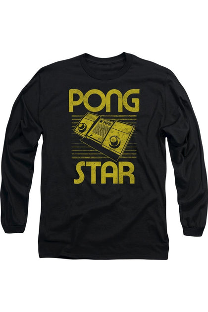 Gildan Atari Star Long Sleeve T-Shirt Black Medium 2