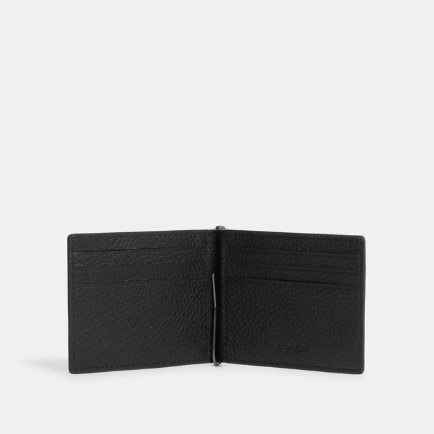 小物 COACH Money Clip Zip Wallet Black Coach Outlet Slim Money Clip Billfold Wallet | ShopSimon