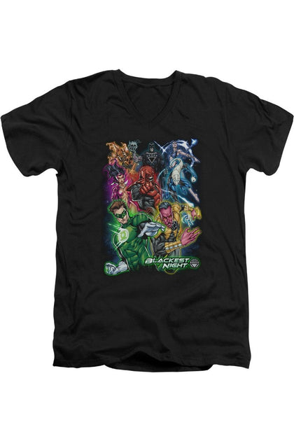 Gildan Green Lantern Blackest Group T-Shirt Col V Noir Medium 2