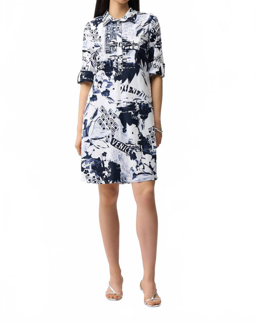 Robe Chemise Joseph Ribkoff Stretch Poplin Multi US 12 2
