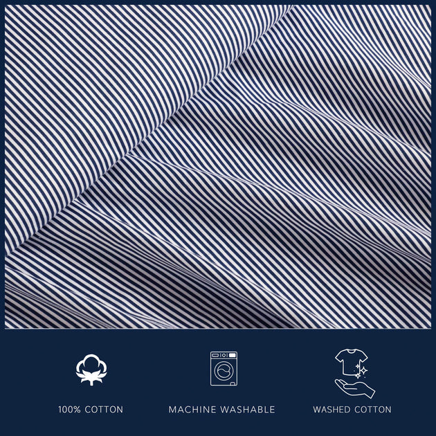 Nautica Penny Pinstripe Navy Full Sheet Set 3