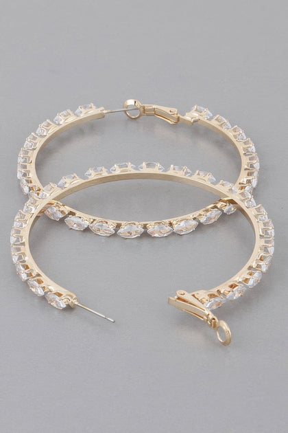 TRUEDAMES Petite Jeweled Hoop Earrings Silver 3